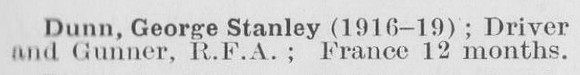 Dunn G S Dvr Royal Field artillery