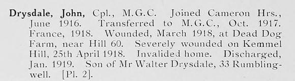 Drysdale J Cpl Machine Gun Corps Photo Available Plate 2