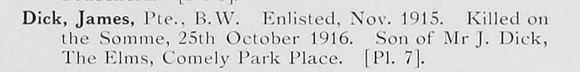 Dick J Pte Black Watch Photo Available Plate 7