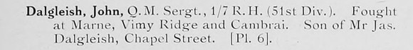 Dalgleish J QM Sergt 7th Black Watch Photo Available Plate 6