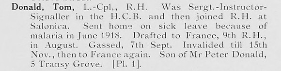 Donald T LCpl 9th Black Watch Photo Available Plate 1