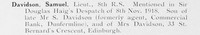 Davidson S Lt 8th Royal Scots