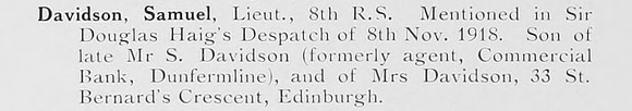 Davidson S Lt 8th Royal Scots