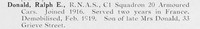 Donald R E Royal Naval Air Service
