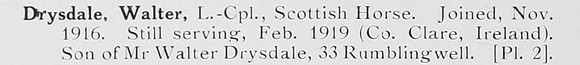 Drysdale W LCpl Scottish Horse Photo Available Plate 2