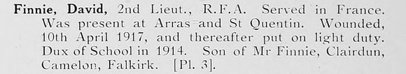 Finnie D 2nd Lt Royal Field Artillery Photo Available Plate 3