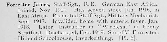Forrester J Staff Sergt Royal Engineers Photo Available Plate 6