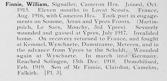 Finnie W Sig Cameron Highlanders Photo Available Plate 3