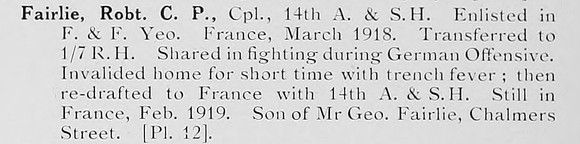 Fairlie R C P Cpl 14th Argyll And Sutherland Highlanders Photo Available Plate 12