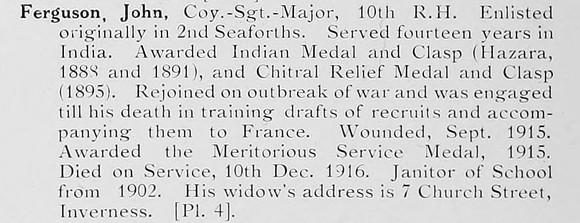 Ferguson J CSM 10th Black Watch Photo Available Plate 4
