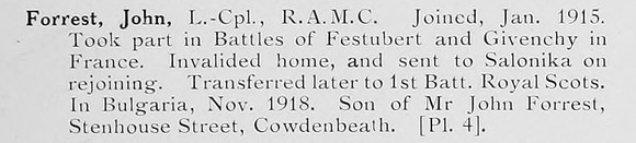 Forrest J LCpl Royal Army Medical Corps Photo Available Plate 4