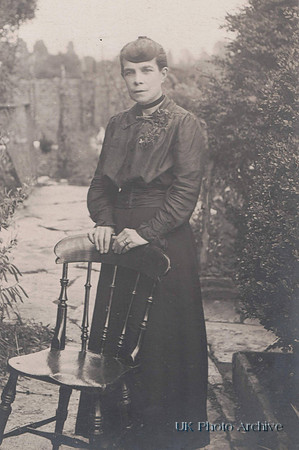 Woman In Mourning Wearing Mourning Corsage c.1910