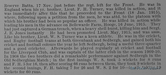 Turner W S Lt 10th Kings Liverpool Regiment Obit Part 2