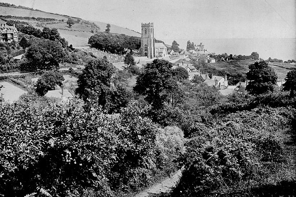 View Of The Village and Church Minehead 1890s