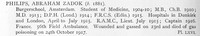 Philips A Z Captain Royal Army Medical Corps Obit