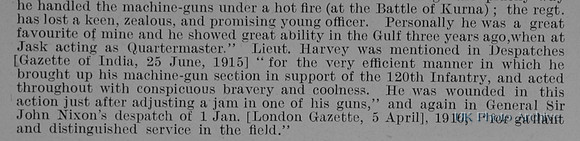 Harvey W L Lt Indian Army Obit Part 2
