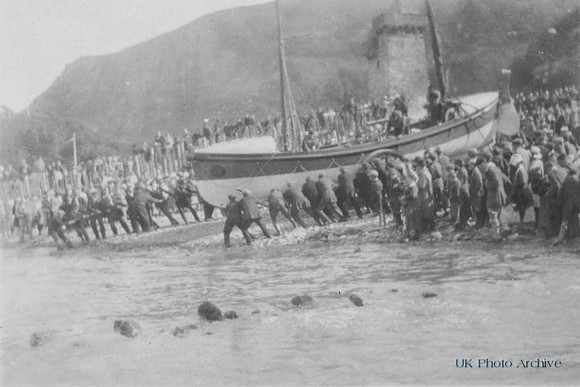 Men Launching A Lifeboat 1930s