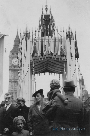 Tower Bridge Decorated For The Coronation 1953