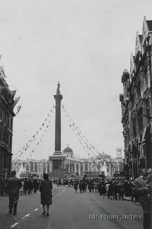 Trafalgar Square Decorated For The Coronation 1953