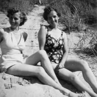 Two Women On The Beach 1940s
