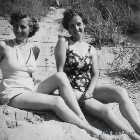 Two Women On The Beach 1940s