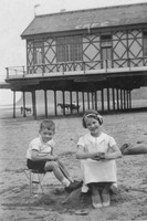 Little Boy And Girl On Beach 1930s