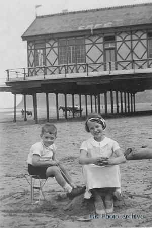 Little Boy And Girl On Beach 1930s