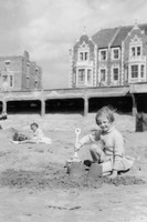 Little Girl Named Marion Building Sand Castles Burnham-On-Sea 1950s