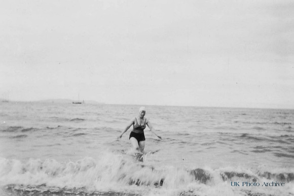 Woman Swimming In The Sea Bangor Northern Ireland 1930s