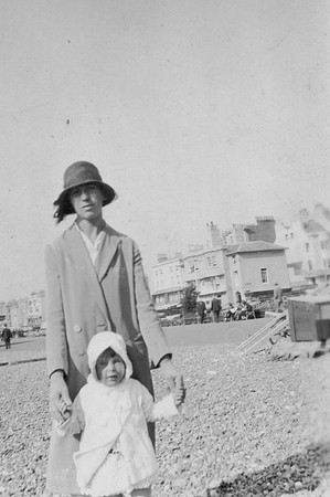 Woman With Little Girl On The Beach 1920s