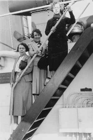 Three Women On Board The MV Ulster Queen 1936