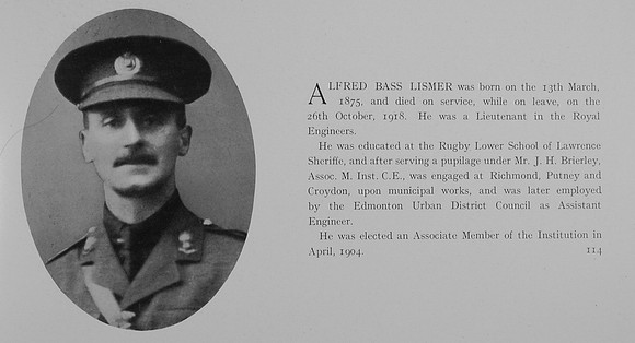 Lismer A B Lt Royal Engineers Obit