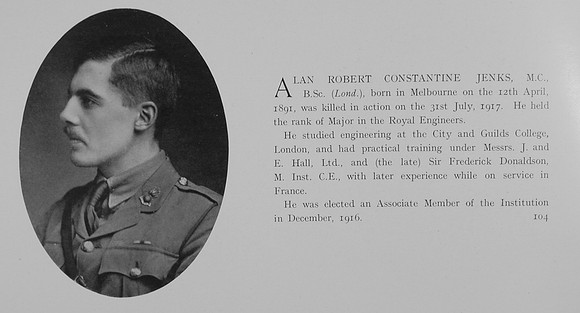 Jenks A R C Major MC Royal Engineers Obit