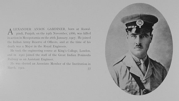 Gardiner A A Major Royal Engineers Obit