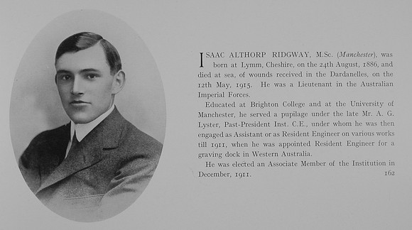 Ridgway I A Lt 6th Australian Imperial Force Obit