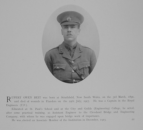 Bett R O Captain Royal Engineers Obit