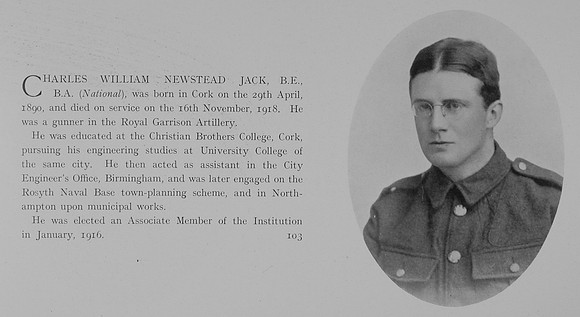 Jack C W N Gnr 139609 Royal Garrison Artillery Obit
