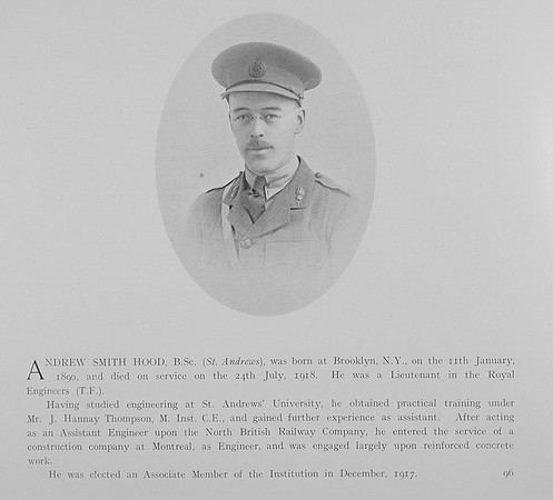 Hood A S Lt Royal Engineers Obit