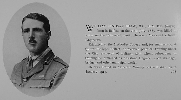 Shaw W L Major Royal Engineers Obit