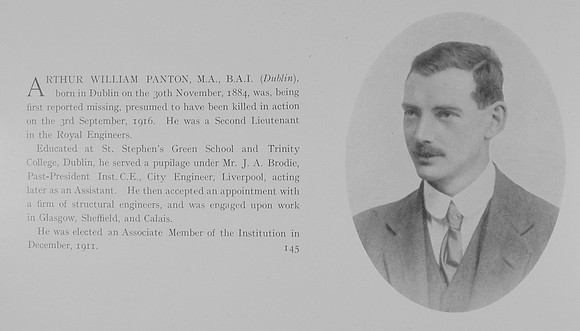 Panton A W 2nd Lt Royal Engineers Obit
