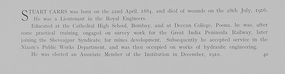 Carrs S Lt Royal Engineers Obit