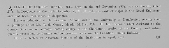 Meade A d C Major MC Royal Engineers Obit