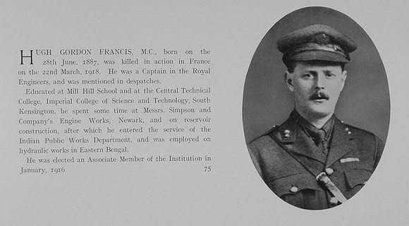 Francis H G Captain Royal Engineers Obit