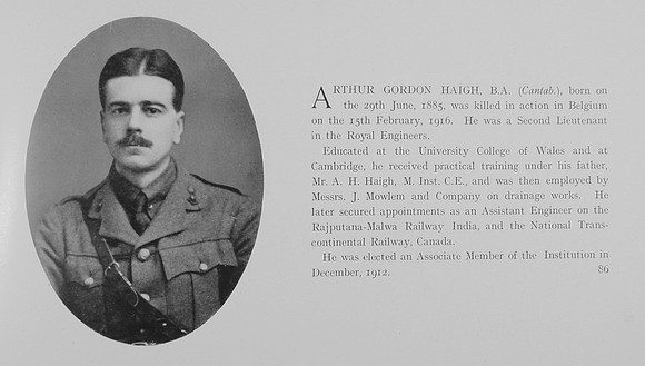 Haigh A G 2nd Lt Royal Engineers Obit