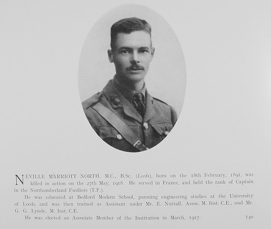 North N M Captain 5th Northumberland Fusiliers Obit