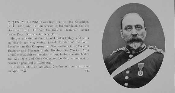 O'Connor H Lt Col Royal Garrison Artillery Obit