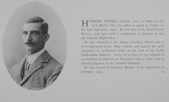 Allen H T Captain 9th Seaforth Highlanders Obit