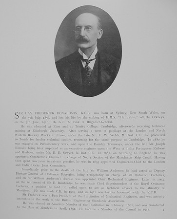 Donaldson H F Brig Gen Sir General Staff Obit