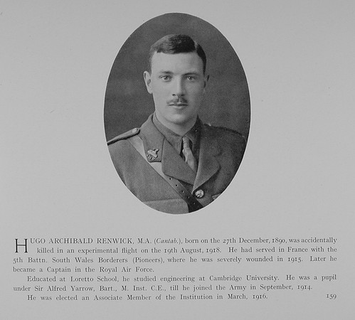 Renwick H A Captain Royal Air Force Obit