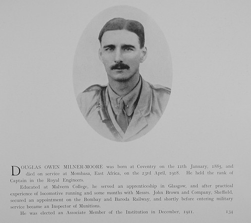 Milner-Moore D O Captain Royal Engineers Obit